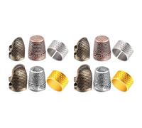 Xnuiasqe 12 Pieces Sewing Thimble Finger Protector,Adjustable Metal Finger Shield Protector for Sewing Embroidery Needlework