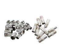 Xnuiasqe 15Pcs RG6 F-Type Twist-on Coax Coaxial Cable Connector Male for CCTV Camera & 10Pcs Straight Metal F Type Female To TV PAL Male Connector Adapter