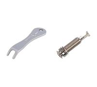 Xnuiasqe 1Pc Mono Long Input Output Threaded Guitar Jack New 1/4 Inch & 1Pc Acoustic Guitar Ukulele String Bridge Pin Puller Pulling Remover Tool
