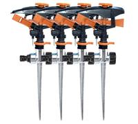 Xnuiasqe 1set/4pcs Professional Garden Metal Sprinkler with 360 Degree Adjustable Rotating Nozzle Pulse Irrigation System