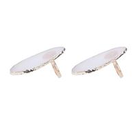 Xnuiasqe 2 Pc Resin Stone Color Nail Art Ring Palette Finger Ring Plate Acrylic Uv Gel Polish Cream Foundation Mixing Nail