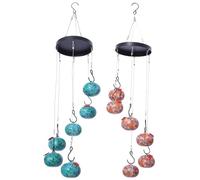 Xnuiasqe 2 PCS Wind Chime Bird Feeder, Outdoor Bird Feeder Iron Charming Wind Chime Bird Feeder