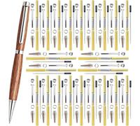 Xnuiasqe 20 Pack Brass Hardware& 5 Finishes Slimline Pen Kit-for DIY Lathe Turning, 7mm Wood Turning Twist Pens with Refills Included