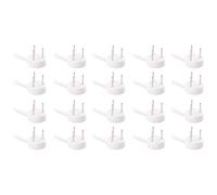Xnuiasqe 20 pcs plastic heavy wall picture frame hooks hangers 3-pin small white