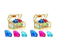 Xnuiasqe 24Pcs Diving Gem Pool Toys Include Colorful Diamonds Set Dive Toy Treasure Chest Underwater Swimming Toy Gem Pirate Box