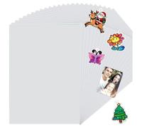 Xnuiasqe 24Pcs Printable Shrink Dink Sheets, A4 Semitransparent Paper for Inkjet Printer,Printable Shrinking Plastic for Kids C