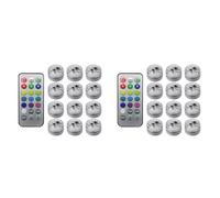 Xnuiasqe 24Pcs Wireless Colorful LED Car Interior Ambient Light Remote Control Battery Operated Vase Pool Pond Lantern Decoration