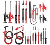 Xnuiasqe 25 PCS Multimeter Test Leads Kit, Test Leads Set As Shown Plastic with Replaceable Alligator Clips,Wire Piercing Probes, Alligator Clips