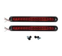 Xnuiasqe 2Pcs 10Inch 15 LED Trailer Light LED Stop Turn Tail Light Third Brake Bar Strip for Heavy Duty Boats Trucks Red