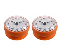 Xnuiasqe 2pcs 7cm Waterproof Kitchen Bathroom Shower Clock Suction Cup Sucker Wall Orange