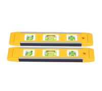 Xnuiasqe 2pcs Aluminum Alloy Strong Magnetic Mini Three-in-One Level Gauge Horizontal Bubble Level Tool for Measurement