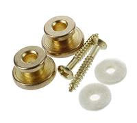 Xnuiasqe 2Pcs Golden Strap Button with Mounting for Guitar Mandolin with Gold Electric Guitar 3 Way Toggle Switch Pickup Switch with Brass Tip Knob