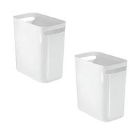 Xnuiasqe 2PCS Plastic Trash Can Wastebasket Classic Garbage Container for Bathroom, Bedroom, Kitchen, Home Office