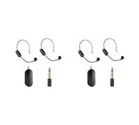 Xnuiasqe 2X 2.4G Wireless Head-Mounted Lavalier Microphone Set Transmitter with Receiver for Amplifier Voice Speaker 1 to 2