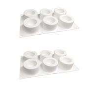 Xnuiasqe 2X 6 Compartments Silicone Pudding Cup Cake Mold French Dessert Mousse Cake DIY Baking Mold