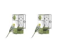 Xnuiasqe 2X Automatic Bird Feeder, Bird Cage Feeder with Perch Multi-Functional Holder for Fruits Vegetables for Parakeet