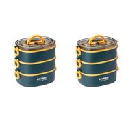 Xnuiasqe 2X Bento Box Adult Lunch Box, Leak-Proof, Stacking Bento Box Lunch Box,Portable Food Container Storage Boxes (Blue)