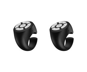 Xnuiasqe 2X Bluetooth Remote Control for Tablets & Phones Camera Controller Self Timer Social Media Page Turner Black