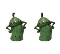 Xnuiasqe 2X Canister with Attitude,Fun Airtight Kitchen Storage Canisters,Cute Food Storage Tank with Airtight Lid Green