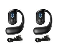 Xnuiasqe 2X Digital Display Single Ear Hanging Ear Bluetooth Headset Open Bluetooth 5.3 Wireless Headset Earphone Black