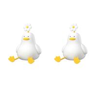 Xnuiasqe 2X Flower Duck Night Light,3 Colors Silicone Night Lights,1200MAh Rechargeable Cute Lamp, Timer Night Light