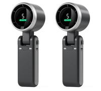 Xnuiasqe 2X Handheld Turbo Fan, 5 Gear Wind, Battery Operated, Up to 12 Working Hours, Hand Fan with Air Turbo Tech Black