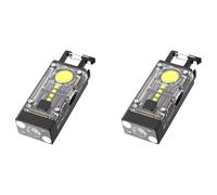 Xnuiasqe 2X LED COB Keychain Light Solar Type-C USB Rechargeable Portable Waterproof Flashlight for Power Outage Emergency