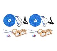 Xnuiasqe 2X Sledge Rope with Carabiner, Thick Sledge Rope Diameter 10 Mm, 4 M Sledge Lead with Handle, Sledge Pull Rope