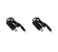 Xnuiasqe 2X USB Boost Converter USB Step-Up Converter Cable DC 5V to 9V 12V 3.5X1.35mm Connecter for Power Converter,1 Support 1