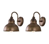 Xnuiasqe 2X Vintage Wall Sconce Gooseneck Barn Flat Light Industrial Vintage Farmhouse Wall Sconce Outdoor Waterproof (Bronze)