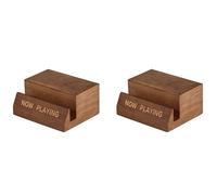 Xnuiasqe 2X Wooden Vinyl Record Holder Display Stand - Tabletop Now Playing Album Cover Holder- Single CD Stand LP Display Shelf