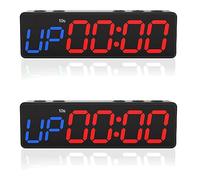 Xnuiasqe 2X Workout Clock with Battery, Portable Mini Gym Timer with Built-in Magnet for Home Gym,Programmable Countdown/Up Timer