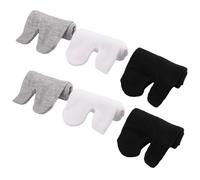 Xnuiasqe 3 Pairs Japanese Flip Flop Sandal Split Toe Tabi Geta Zori Socks White+Black+Grey