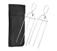 Xnuiasqe 3 Way Grill Skewers - Grill, Three- BBQ Fork Skewers Kit Kabob Skewers Outdoor for Grilling Meat