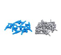 Xnuiasqe 30 Pcs Plastic Aquarium Air Valves:10 Pcs Aquarium Fish Tank 2 Way Air Pump Control Valves, Blue & 20 Pcs Aquarium Fish Oxygen Air Line Tubing Flow Control Valve Gray