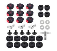 Xnuiasqe 36 PCS Cymbal Replacement Accessories 36 Piece Cymbal Accessory Set Cymbal Stand Felts, Drum Felt Pads Clutch Felts, Drum Cymbal Felts Pads Include Wing Nuts, Washers, Sleeves & Drum Key