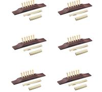 Xnuiasqe 36 Pieces Bridge Pins/Saddle/Nut Abalone Dots for Acoustic Guitar - Red + Reddish Brown