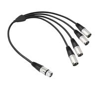 Xnuiasqe 3Pin XLR 1 Female to 4 Male Y Splitter Audio Cable,4Way-1 XLR Single Input to Four Output Parallel Connection Cable