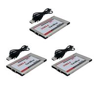 Xnuiasqe 3X PCMCIA to USB 2.0 CardBus Dual 2 Port 480M Card Adapter for Laptop PC Computer