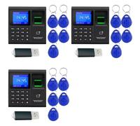Xnuiasqe 3X Time Attendance Machine Fingerprint Password Time Clock for Employee with Finger Scan, RFID and PIN Punching in One