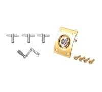 Xnuiasqe 4 Pack Drum Tuning Key with Continuous Motion Speed Key Percussion & 1x Square Style Jack Plate Guitar Jack
