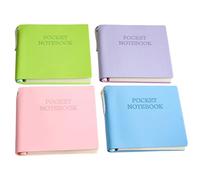 Xnuiasqe 4 Pack Pocket Notebook with Pens Memo PU Leather Cover Mini Portable Memo Pad Note Pads Journals for On-The-Go Notes