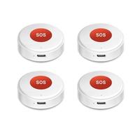 Xnuiasqe 4 Pcs Tuya WiFi SOS Emergency Button Wireless One Key Call Help Home Elderly Children Security Protection Smart Life APP Control B