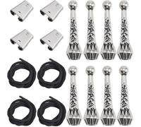 Xnuiasqe 4 Sets Iron Bolo Tie Findings Kit Bolo Tie Replacement End Caps Kit Tie Buckle Accessories for Bolo Tie Making B