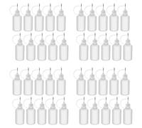 Xnuiasqe 40Pcs 30Ml Plastic Squeezable Tip Applicator Bottle Refillable Dropper Bottles with Needle Tip Caps for Glue DIY
