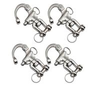 Xnuiasqe 4PCS 316 Stainless Steel Swivel Snap Shackle Quick Release Clevis Jaw for Sailing Halyard, Boat Rigging