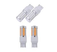 Xnuiasqe 4Pcs 7443,T20 Led Bulbs 900 Lumens Super Bright Turn Signals Light Brake Stop Parking Light Back Up Reverse Light Tail Light Bulb Dc 12V 3.6W - 2Pcs Yellow Light & 2Pcs Red Light