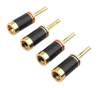 Xnuiasqe 4pcs Audiophile Speaker Cable Connector Banana Plug Copper Carbon Fiber HiFi Audio Adapter for Amplifier Speaker