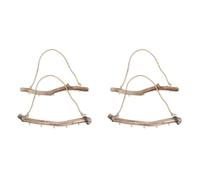 Xnuiasqe 4Pcs Natural Driftwood Decorative Branches Farmhouse Home Wall Hanging Decor Hanging Jewelry Organizers with 5 Hooks