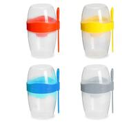 Xnuiasqe 4PCS Safe Cup with Spoon Diet Meal Shaker Cup Portable Salad Cup with Spoon Convenient Bottle for Outdoor Activities